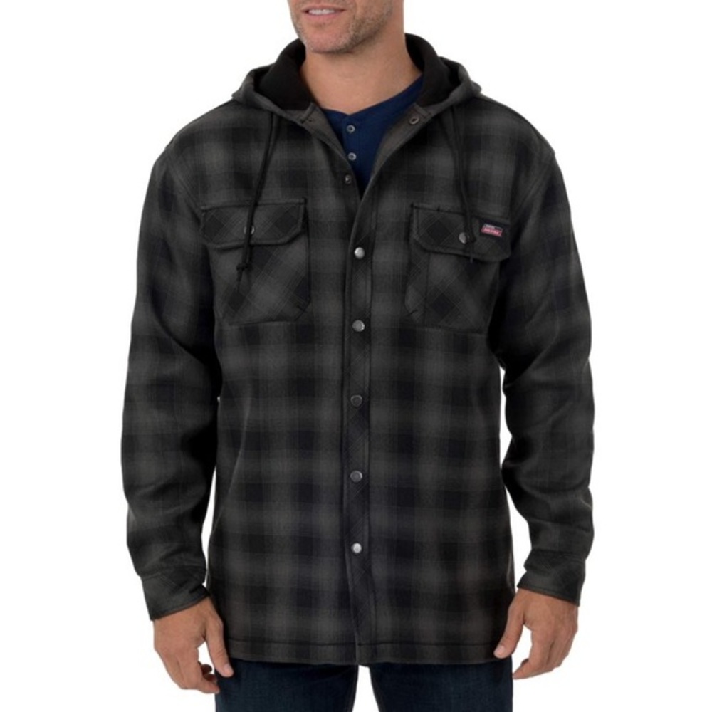 Dickies Black Plaid Hooded Jacket